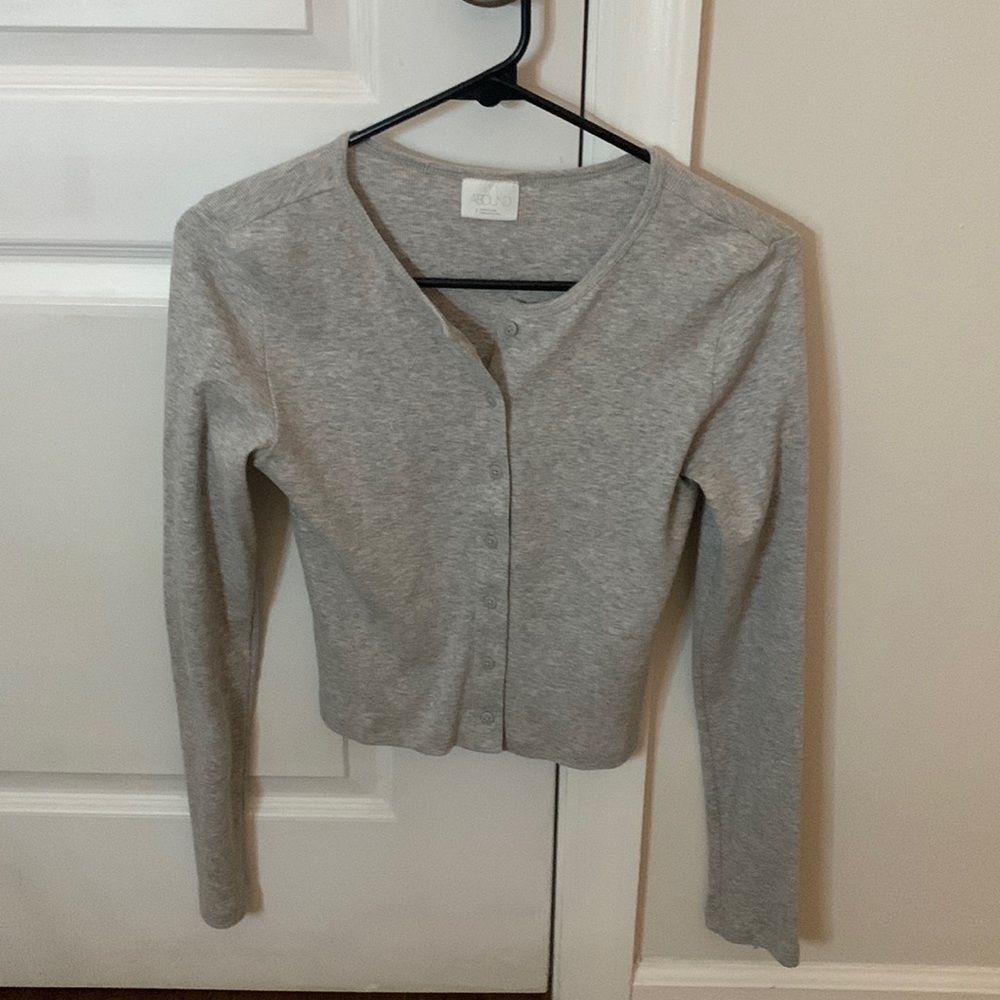 Grey long sleeve button down